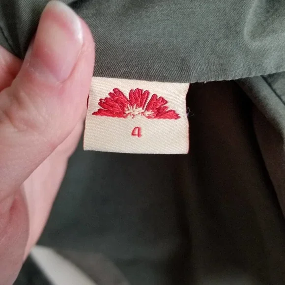 Green asymmetrical utility jacket w embroidery - Picture 7 of 8